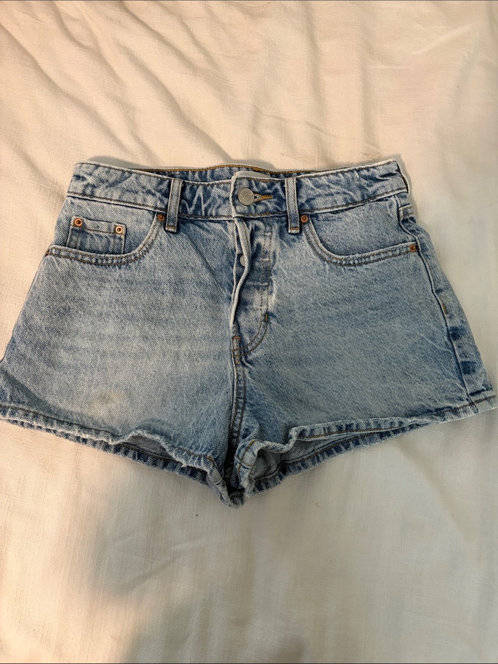 PacSun Light Blue High-Rise Denim Shorts
